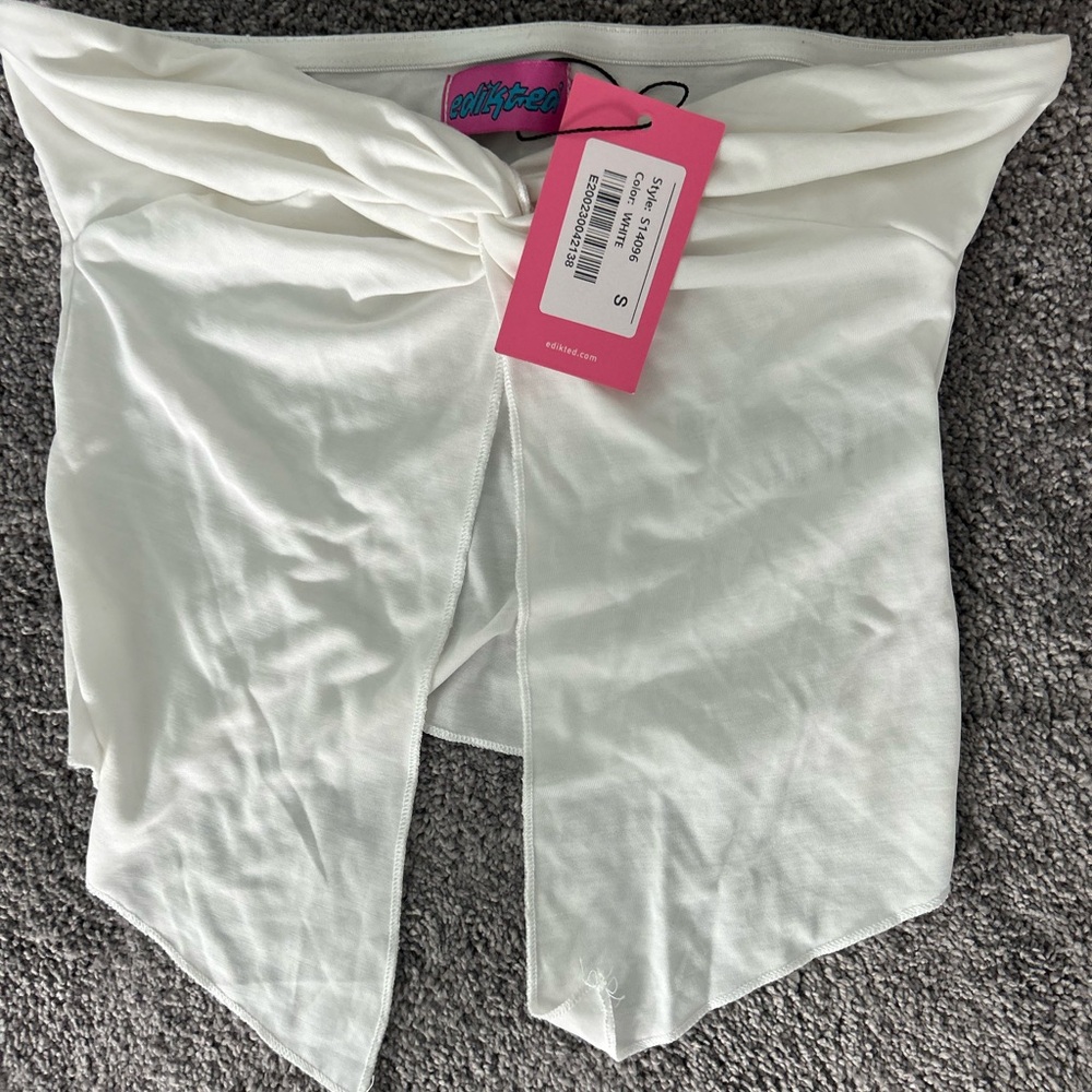 Editked White Strapless Top